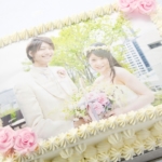 結婚式の写真ケーキ