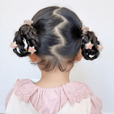 小学生の袴姿に似合う髪型：ひつじヘア