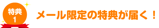 特典1 メール限定の特典が届く!